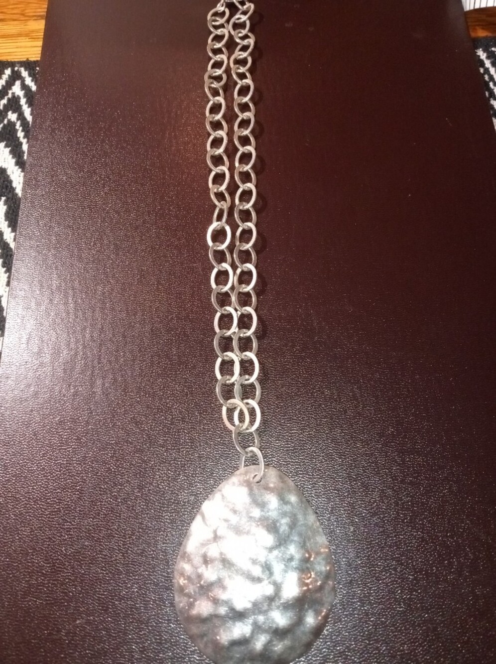 RARE...Silpada Silver Multi-Chain Hammered Pendant Necklace